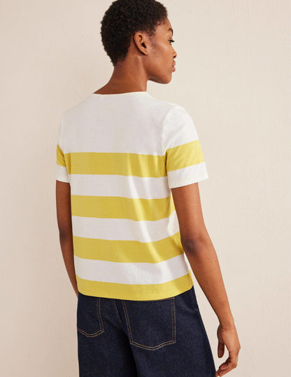 Bea Short Sleeve Breton-Sweet Honeycomb, Ivory Stripe-3