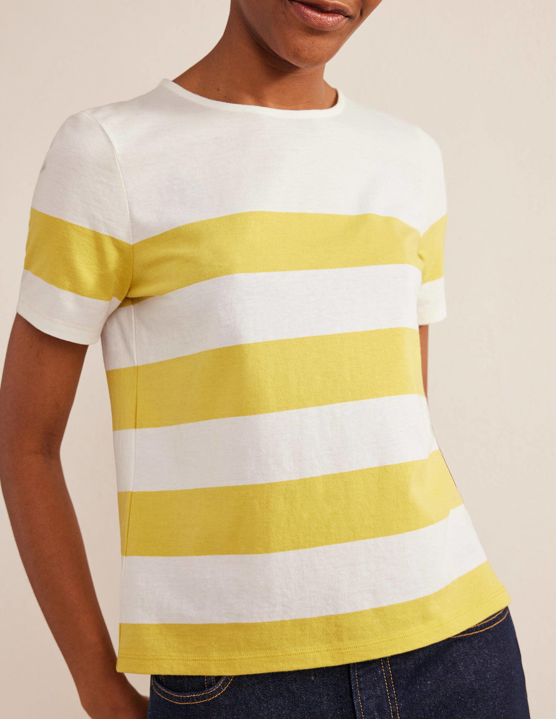 Bea Short Sleeve Breton-Sweet Honeycomb, Ivory Stripe-4