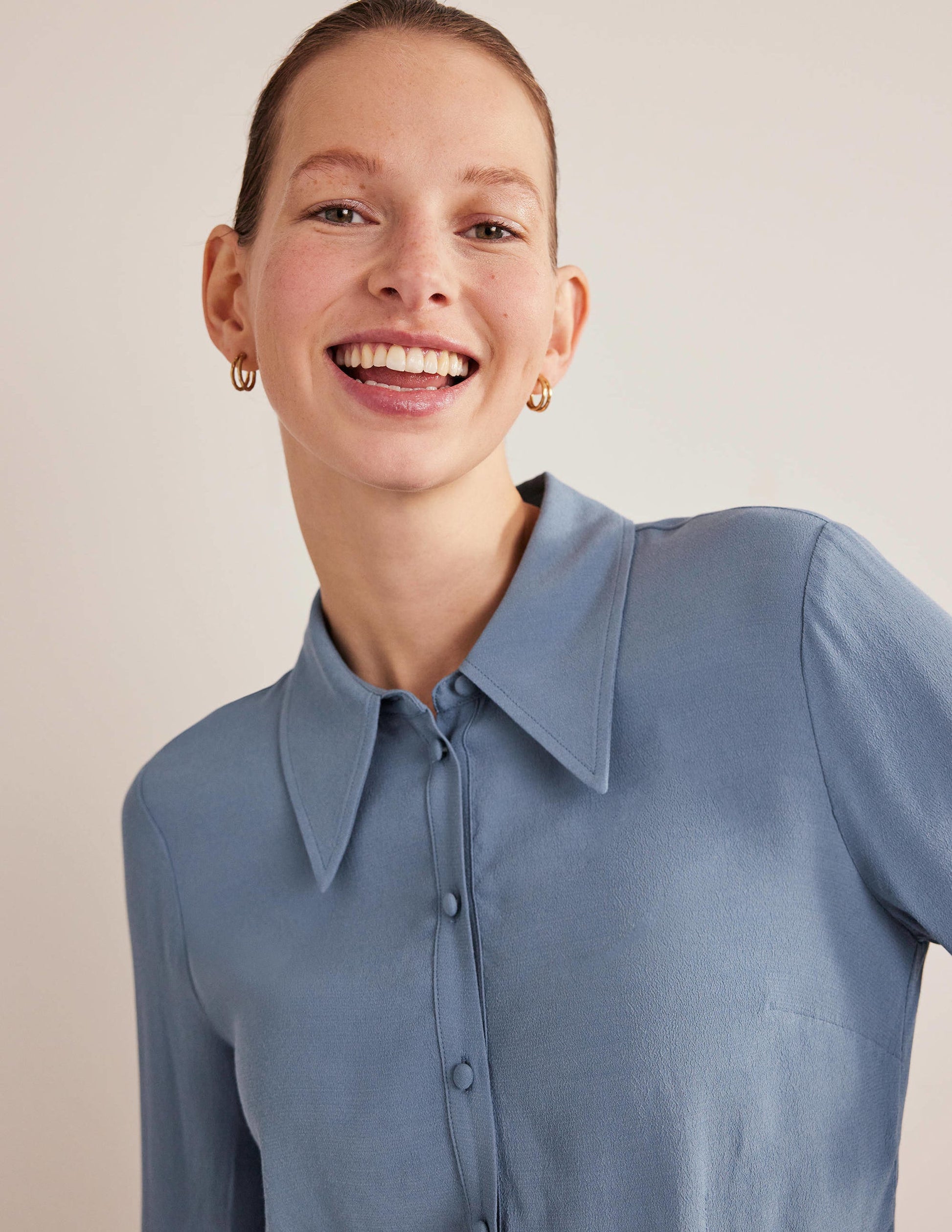 Fitted Workwear Shirt-Captains Blue-4