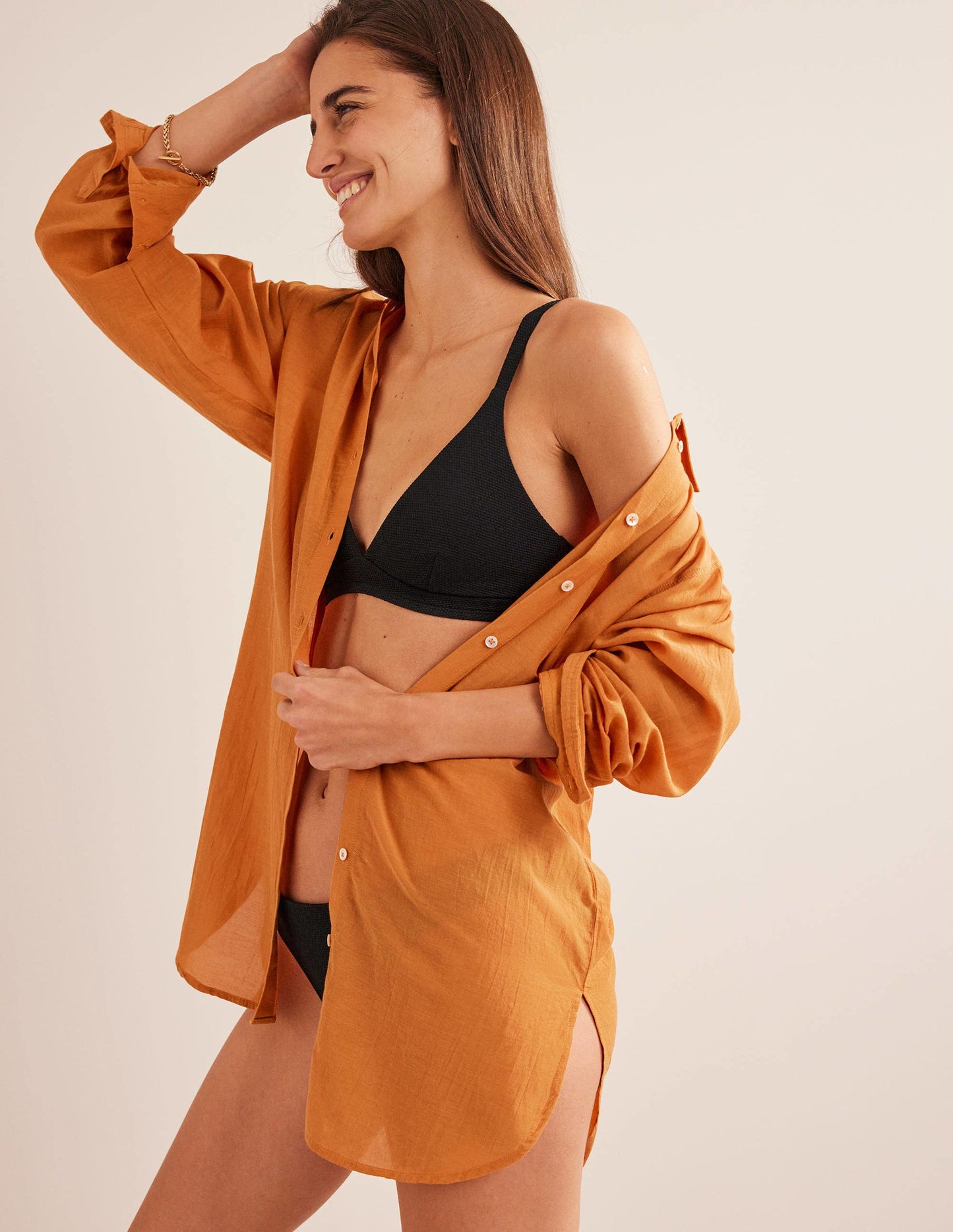 Holiday Longerline Shirt-Harvest Gold