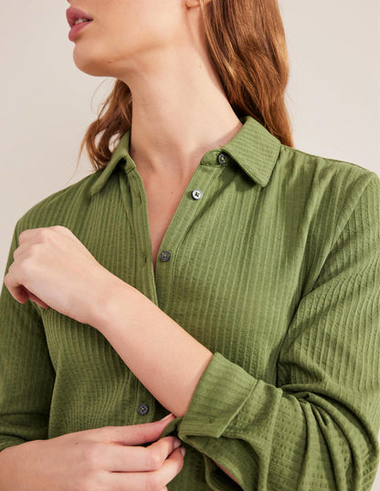 Textured Jersey Shirt-Washed Khaki-2