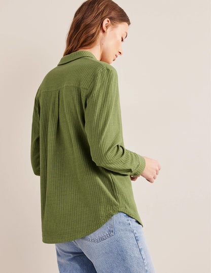 Textured Jersey Shirt-Washed Khaki-3
