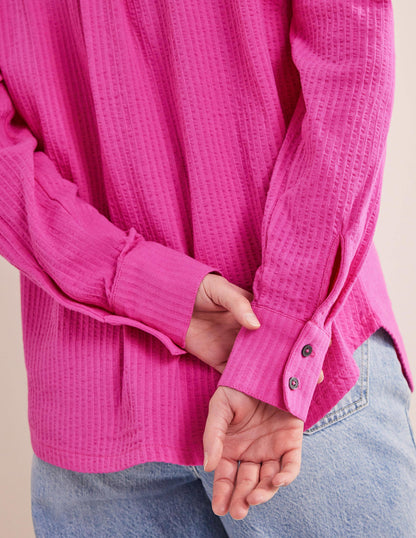 Textured Jersey Shirt-Rose Violet