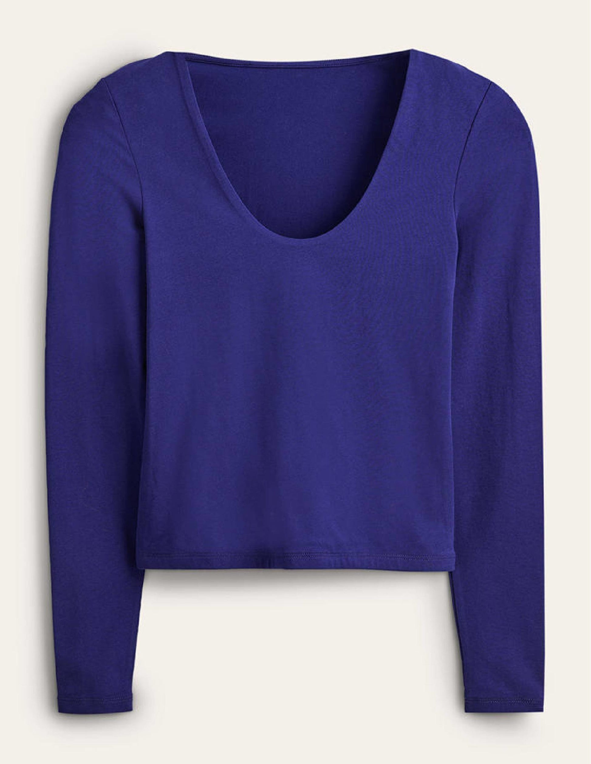 Double Layer Scoop Neck Top-Prussian Blue-5