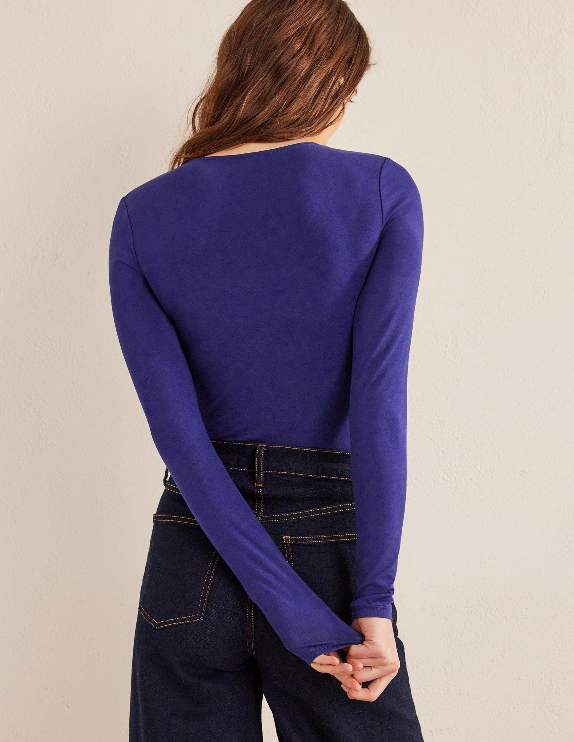 Double Layer Scoop Neck Top-Prussian Blue-3