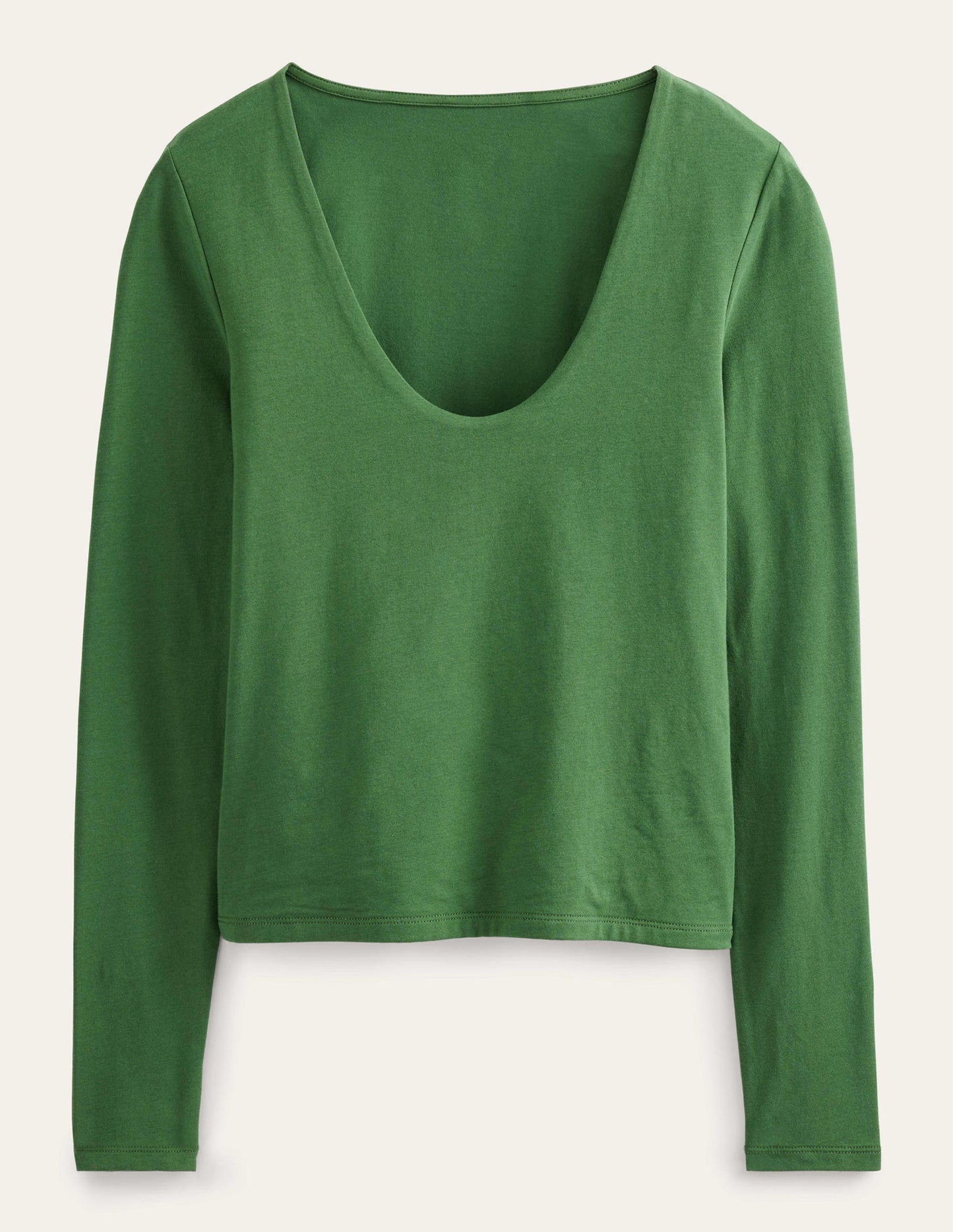Double Layer Scoop Neck Top-Broad Bean