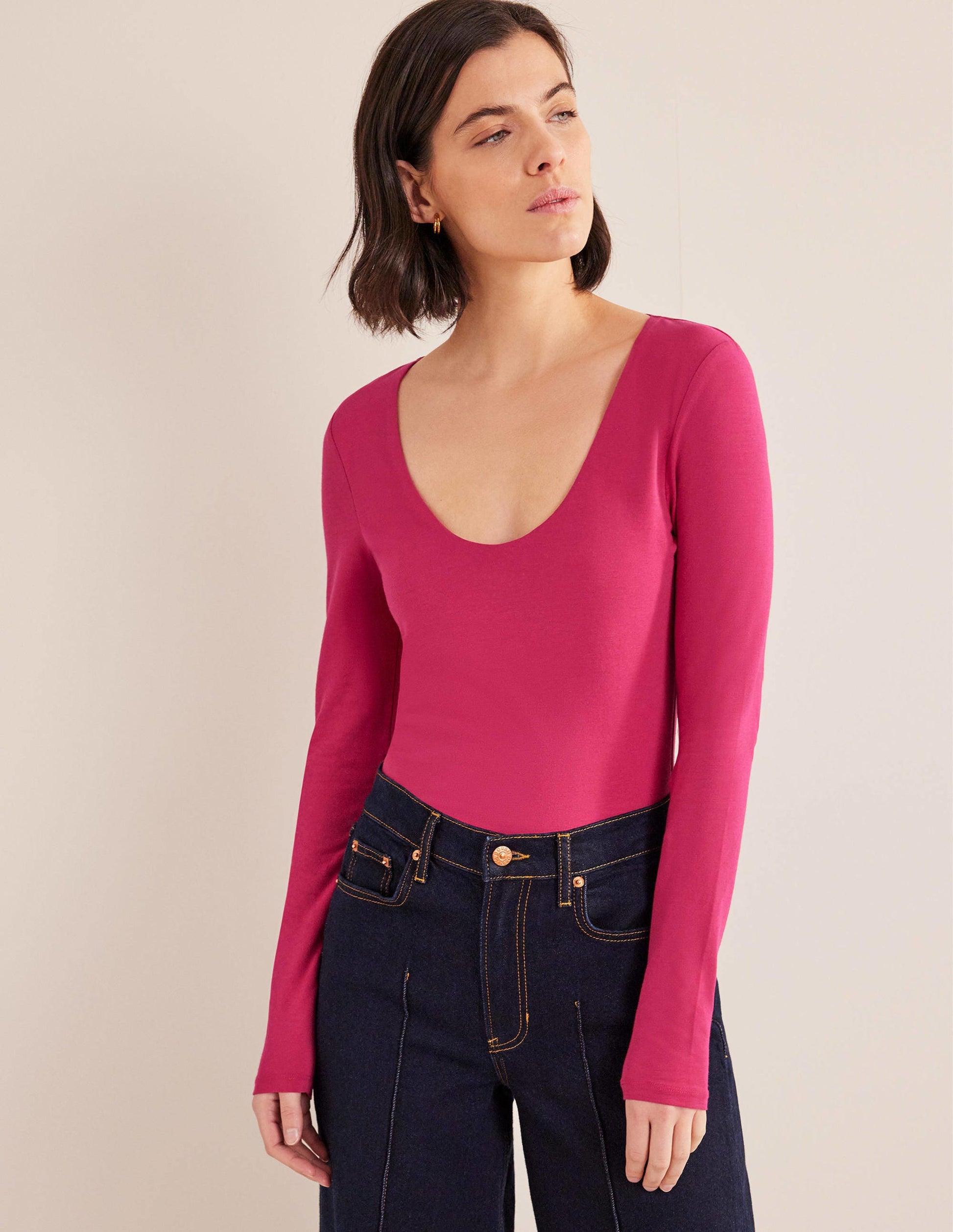 Double Layer Scoop Neck Top-Ruby-4