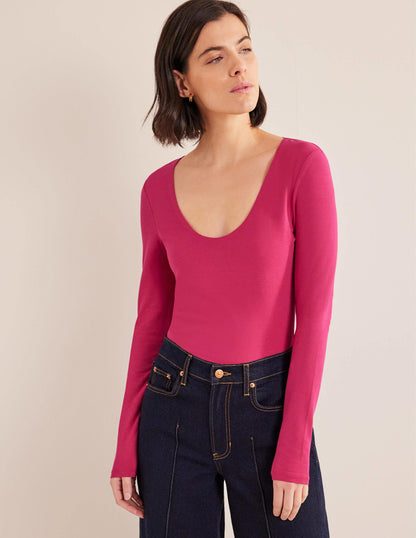 Double Layer Scoop Neck Top-Ruby-4