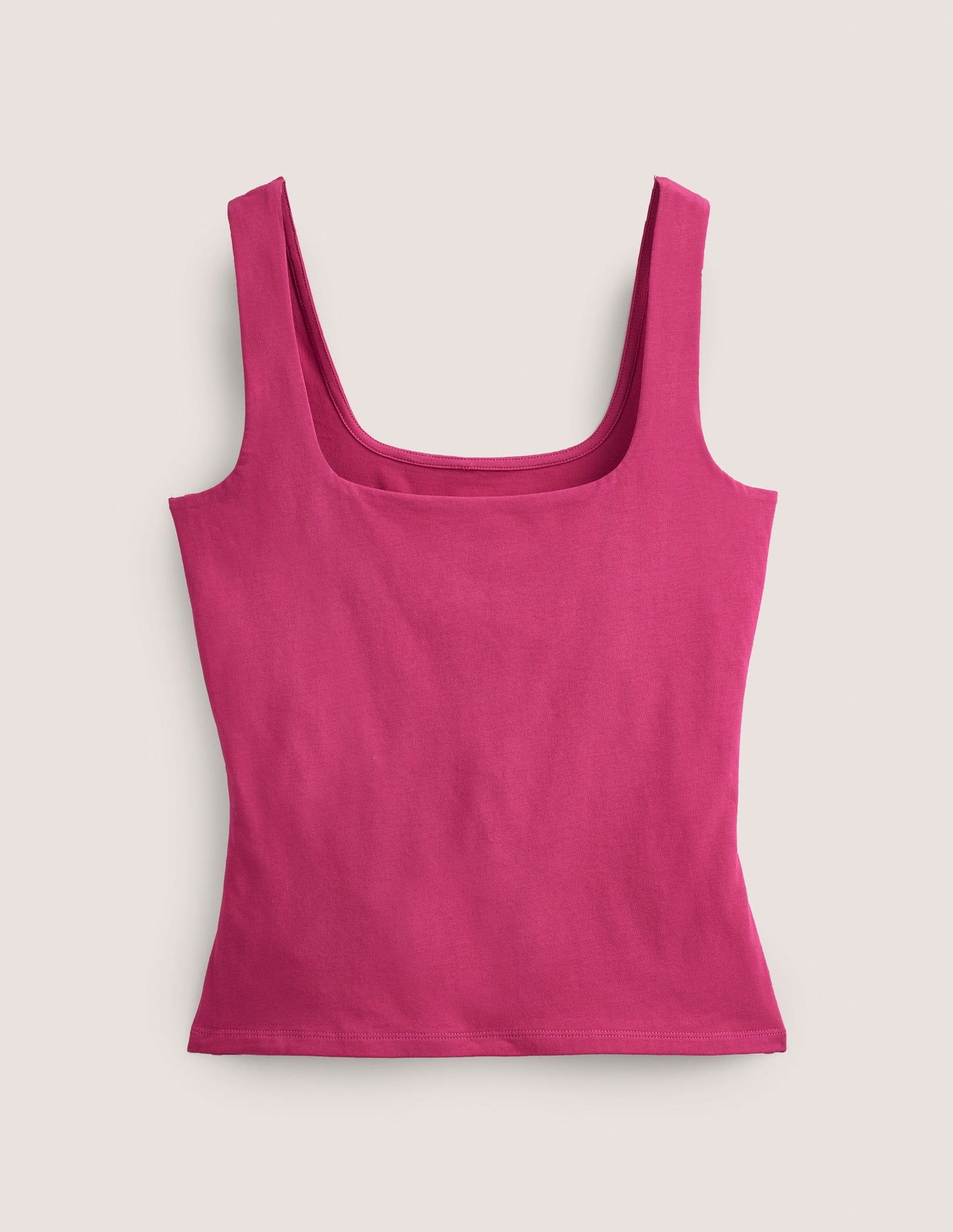 Double Layer Square Neck Vest-Ruby