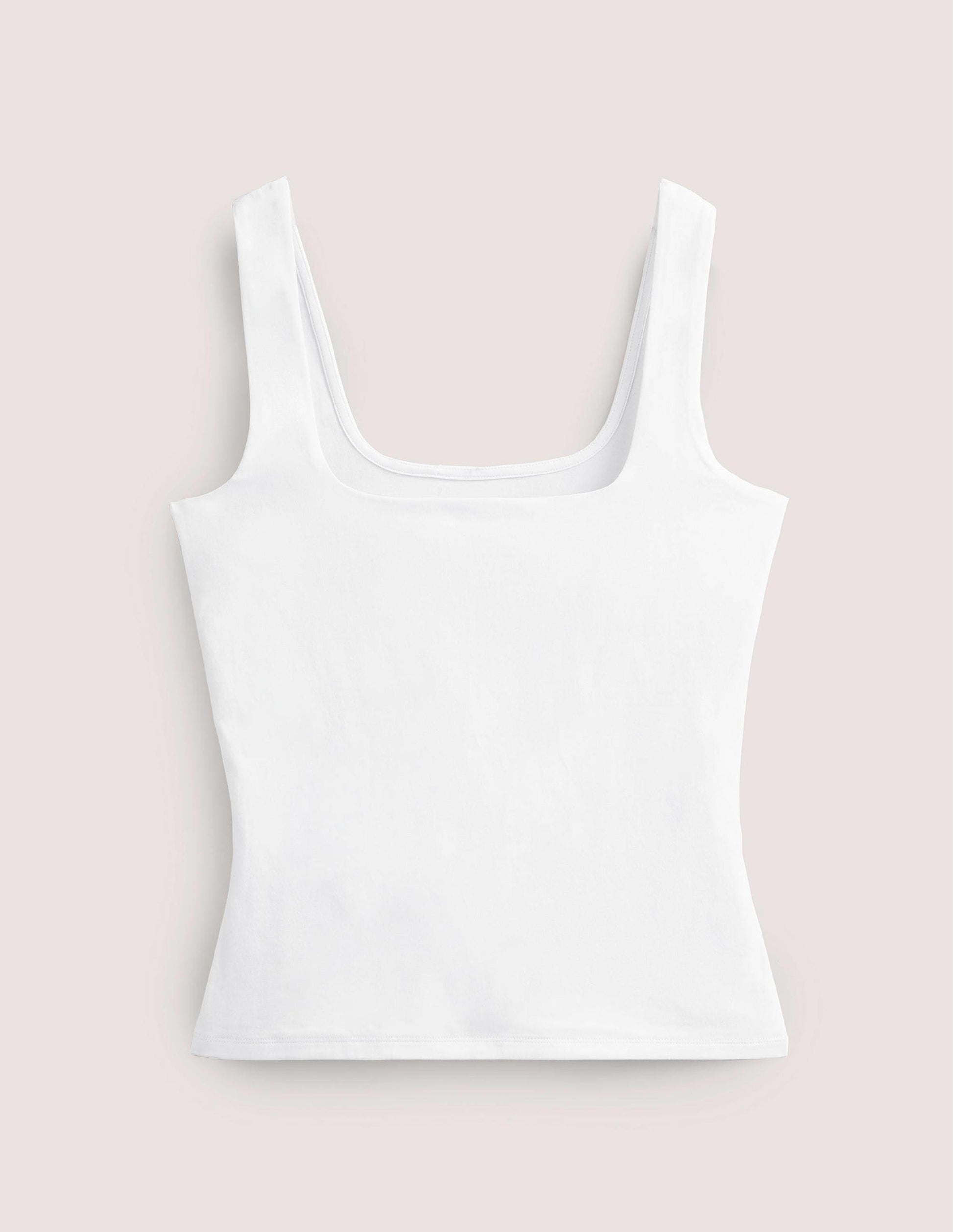 Double Layer Square Neck Vest-White-7