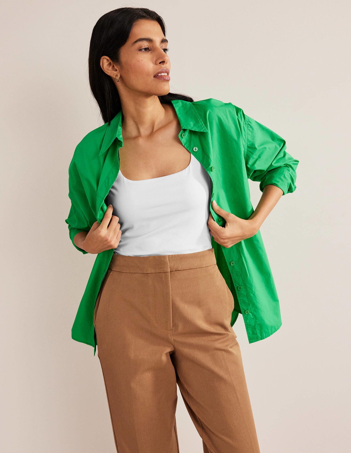 Double Layer Square Neck Vest-White