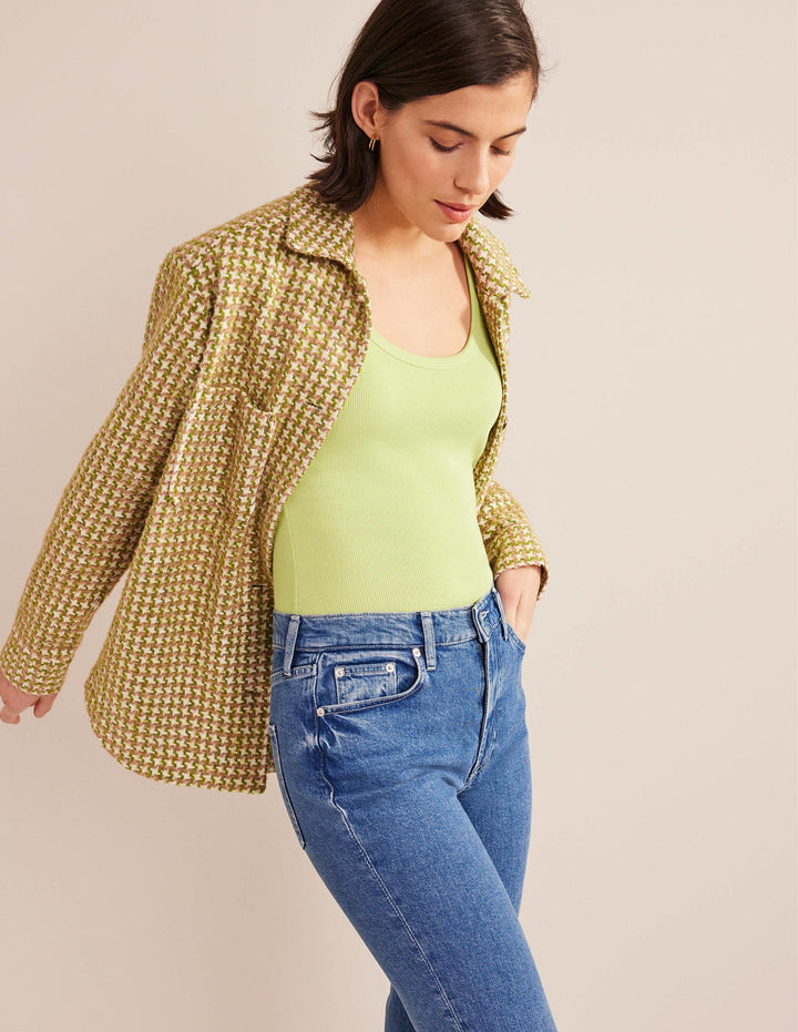 Cotton Ribbed Scoop Vest-Soft Pistachio