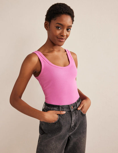 Cotton Ribbed Scoop Vest-Plum Blossom-4