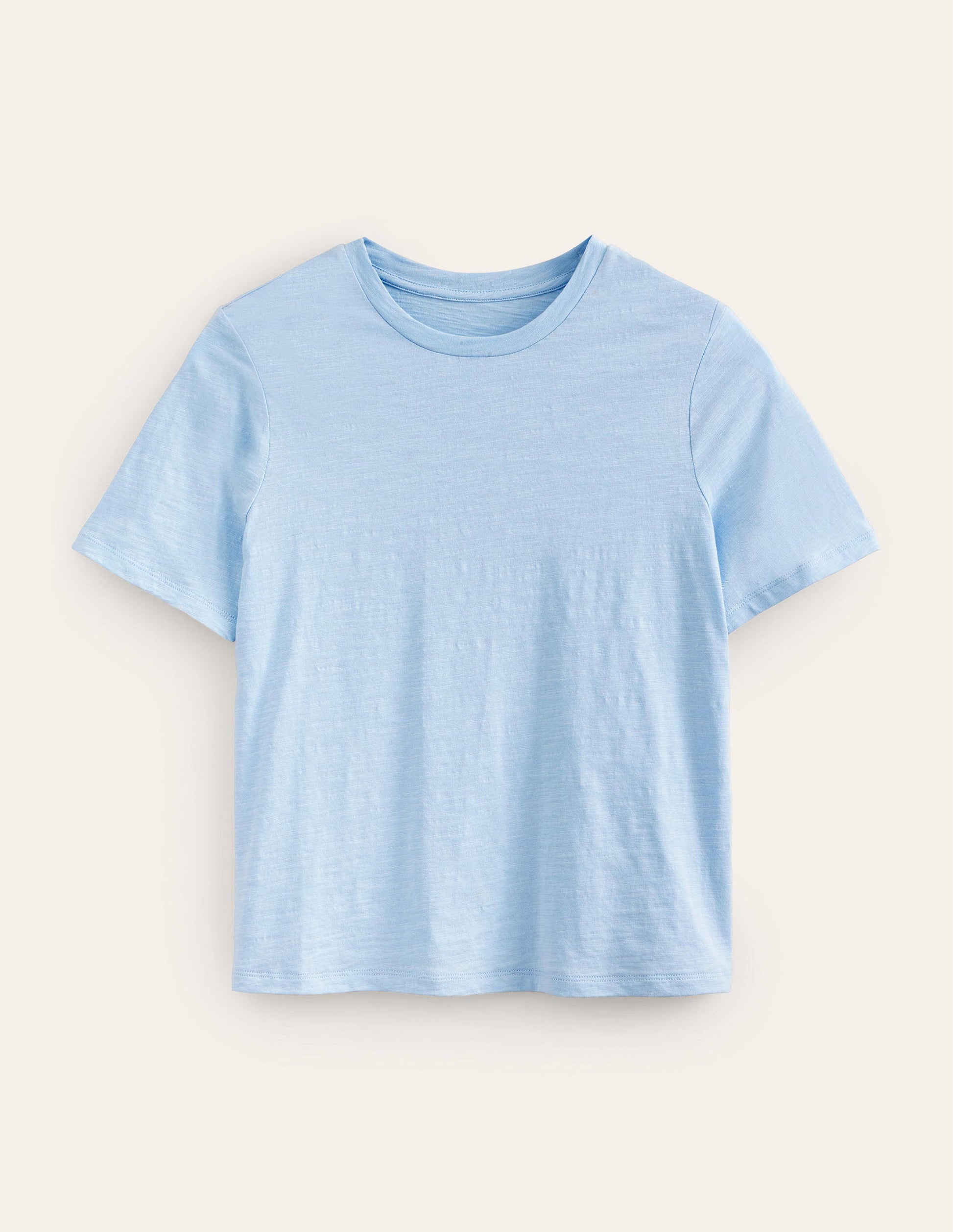 Cotton Crew Neck T-Shirt-Chambray Blue-5