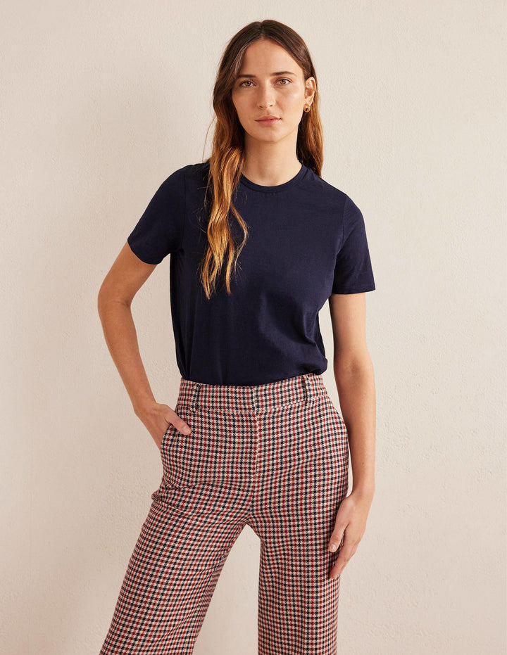 Cotton Crew Neck T-Shirt-Navy