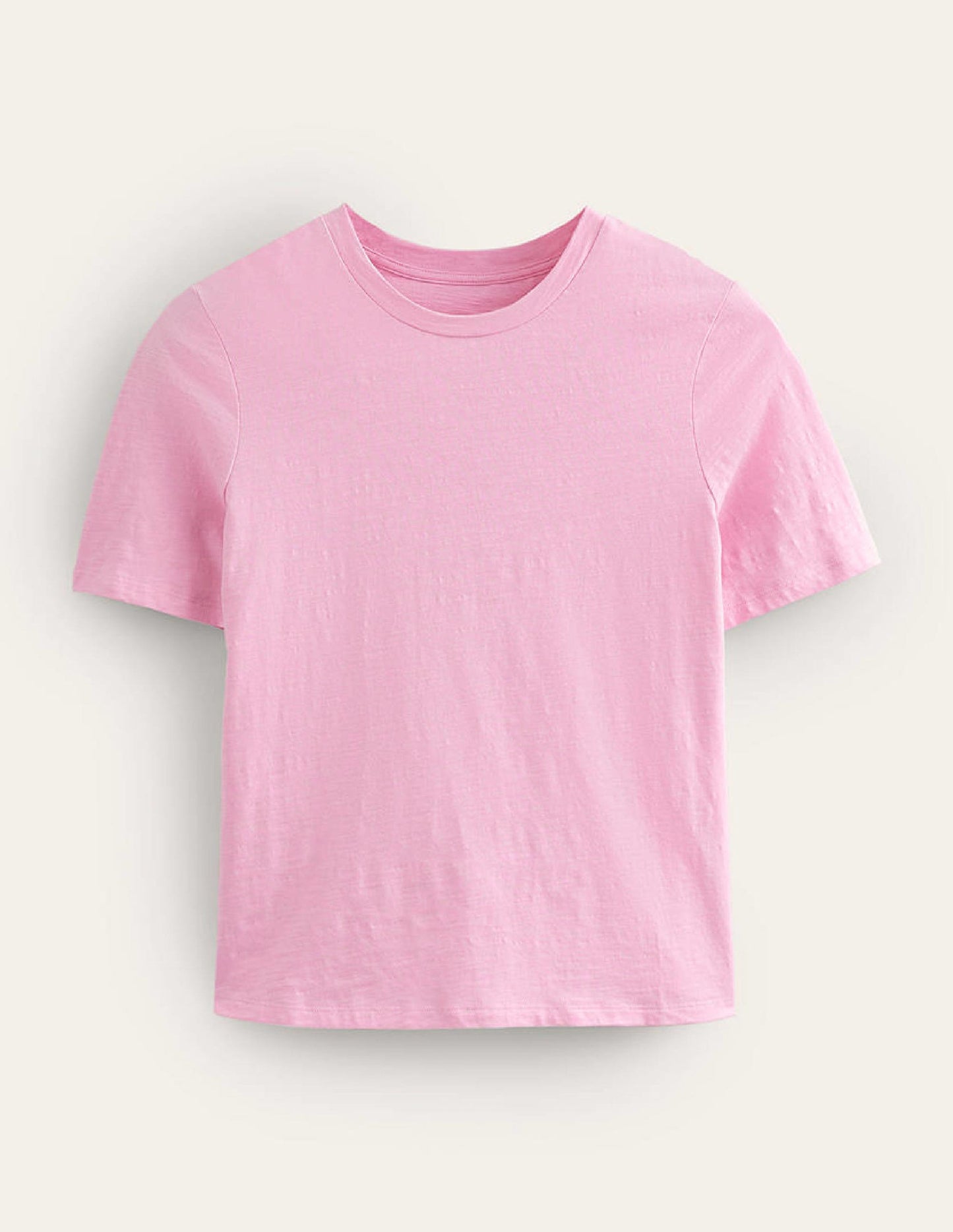 Cotton Crew Neck T-Shirt-Cameo Pink