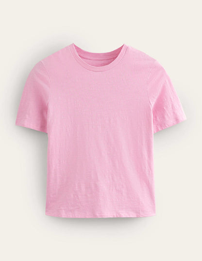 Cotton Crew Neck T-Shirt-Cameo Pink-5