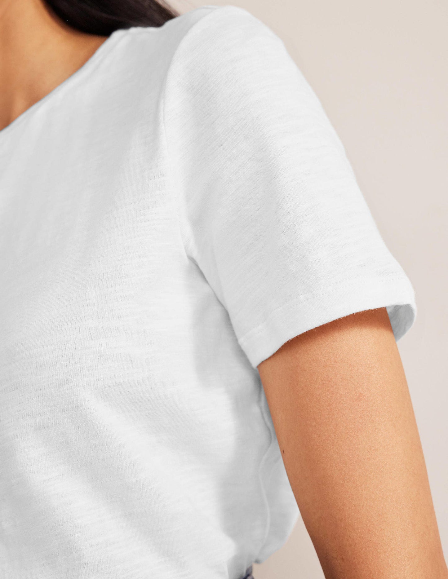 Cotton Crew Neck T-Shirt-White