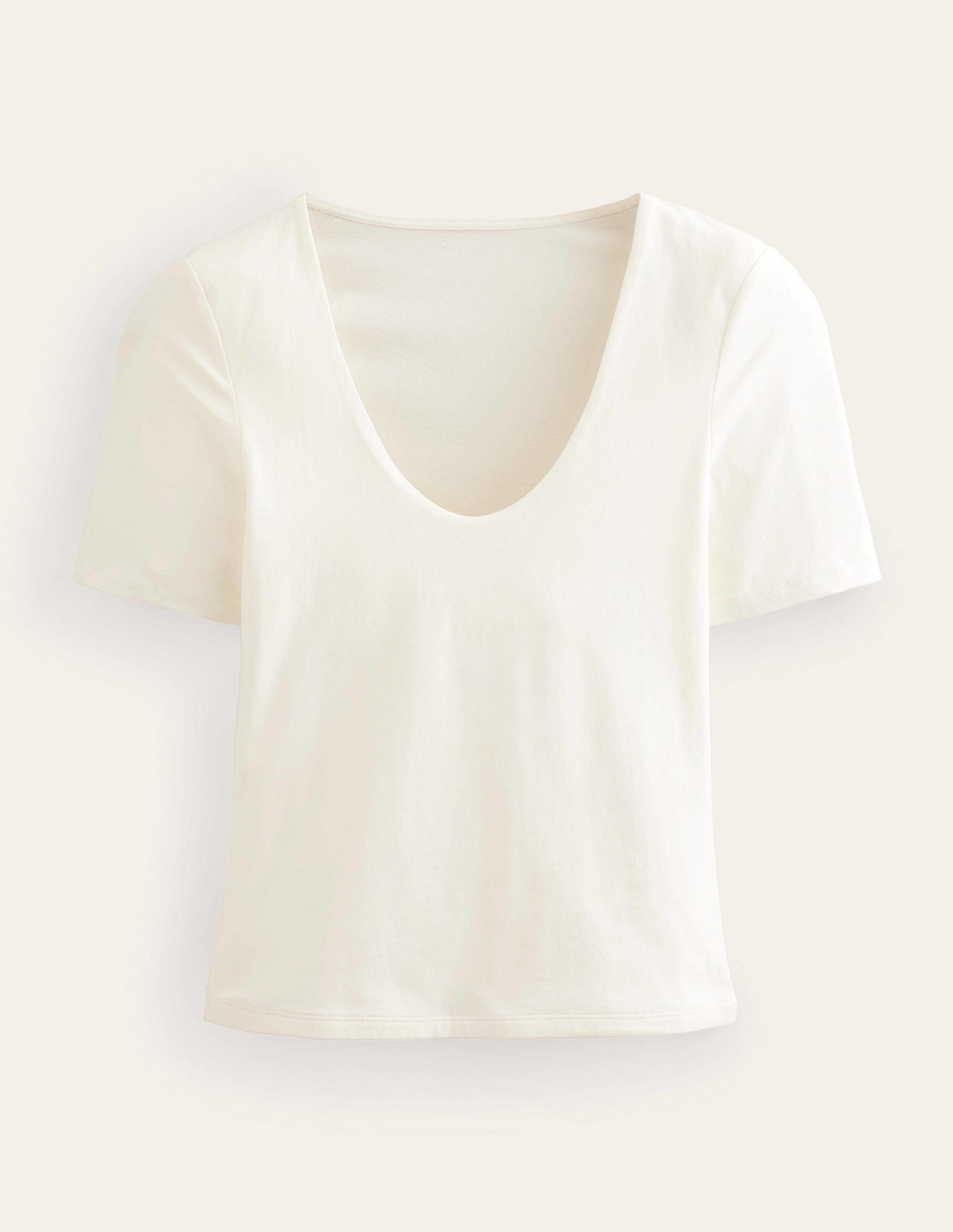 Double Layer Short Sleeve Top-Ivory