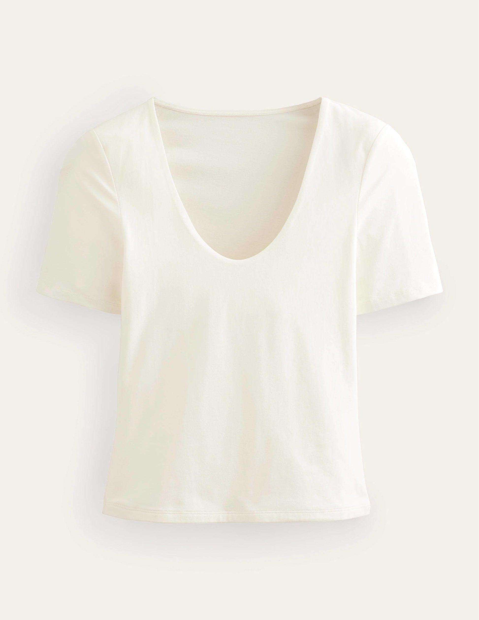 Double Layer Short Sleeve Top-Ivory-5
