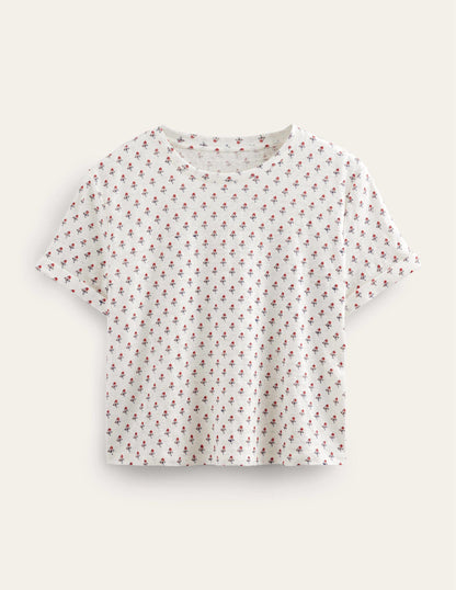 Printed Linen T-shirt-Ivory, Tulip Blush-6