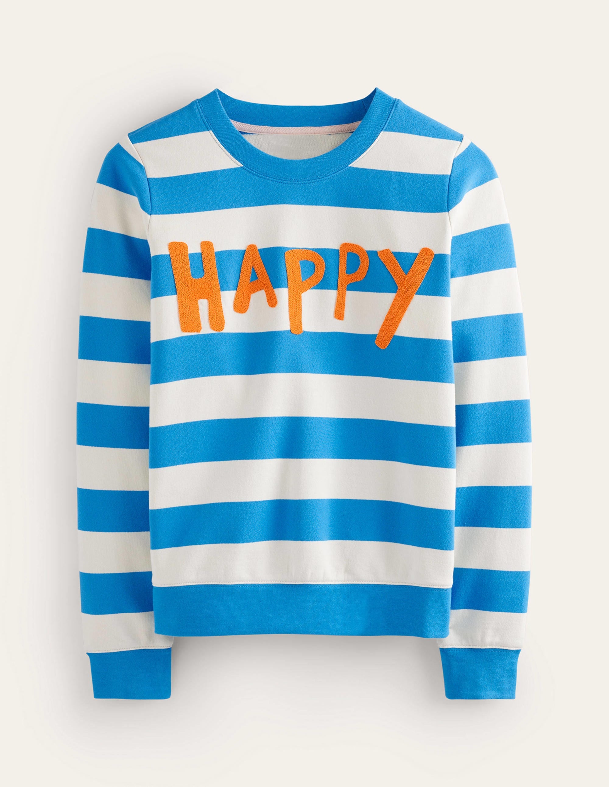 Hannah Embroidered Sweatshirt-Blue, Happy - Image 5