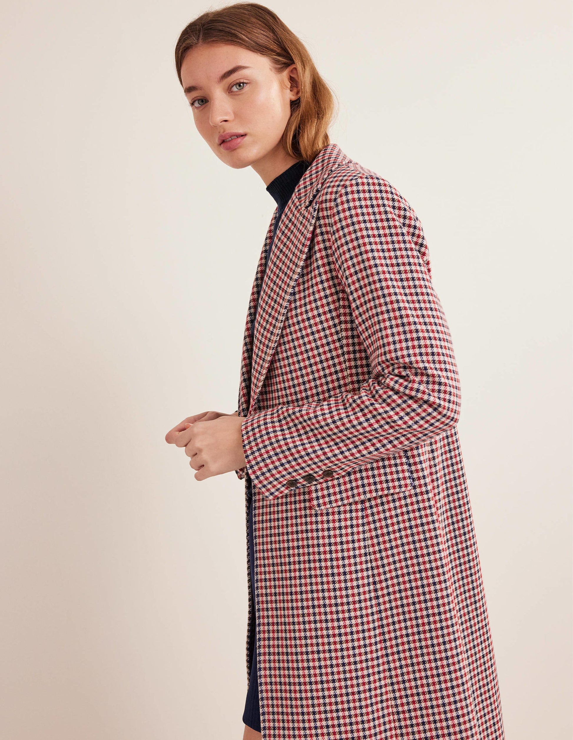 Tailored Check Maxi Coat-Red, Navy, Camel Check-6