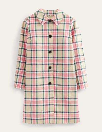 Collared Check Cotton Coat-Check-5
