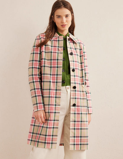 Collared Check Cotton Coat-Check-1