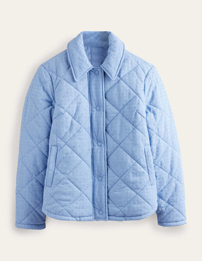Broderie Quilted Cotton Jacket-Chambray-6