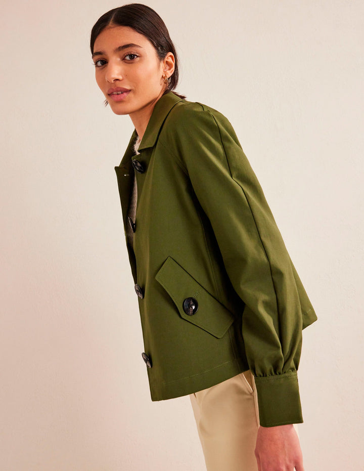 Cotton Trench Jacket-Yew