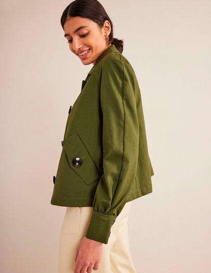 Cotton Trench Jacket-Yew-5