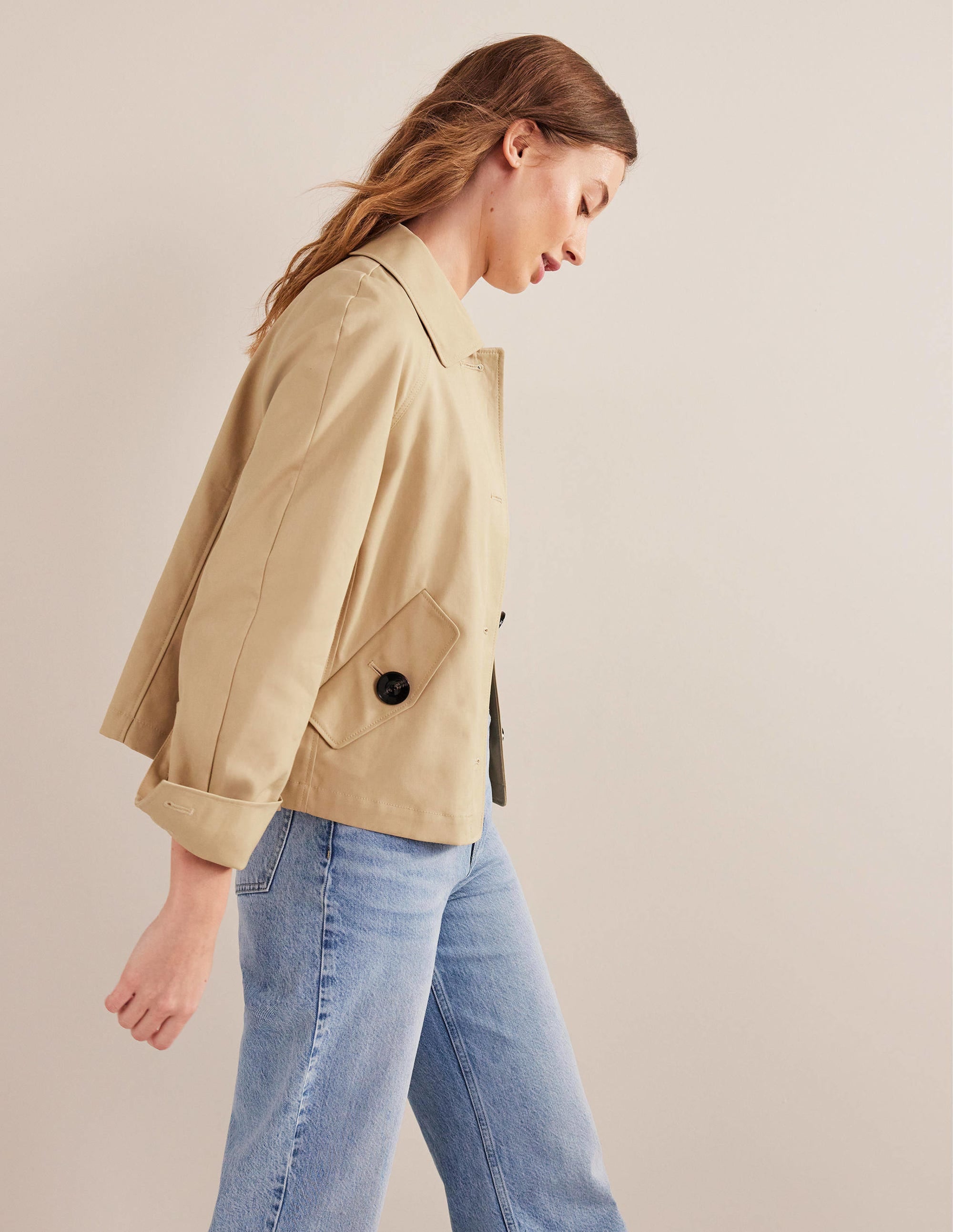 Cotton Trench Jacket-Stone - Image 4