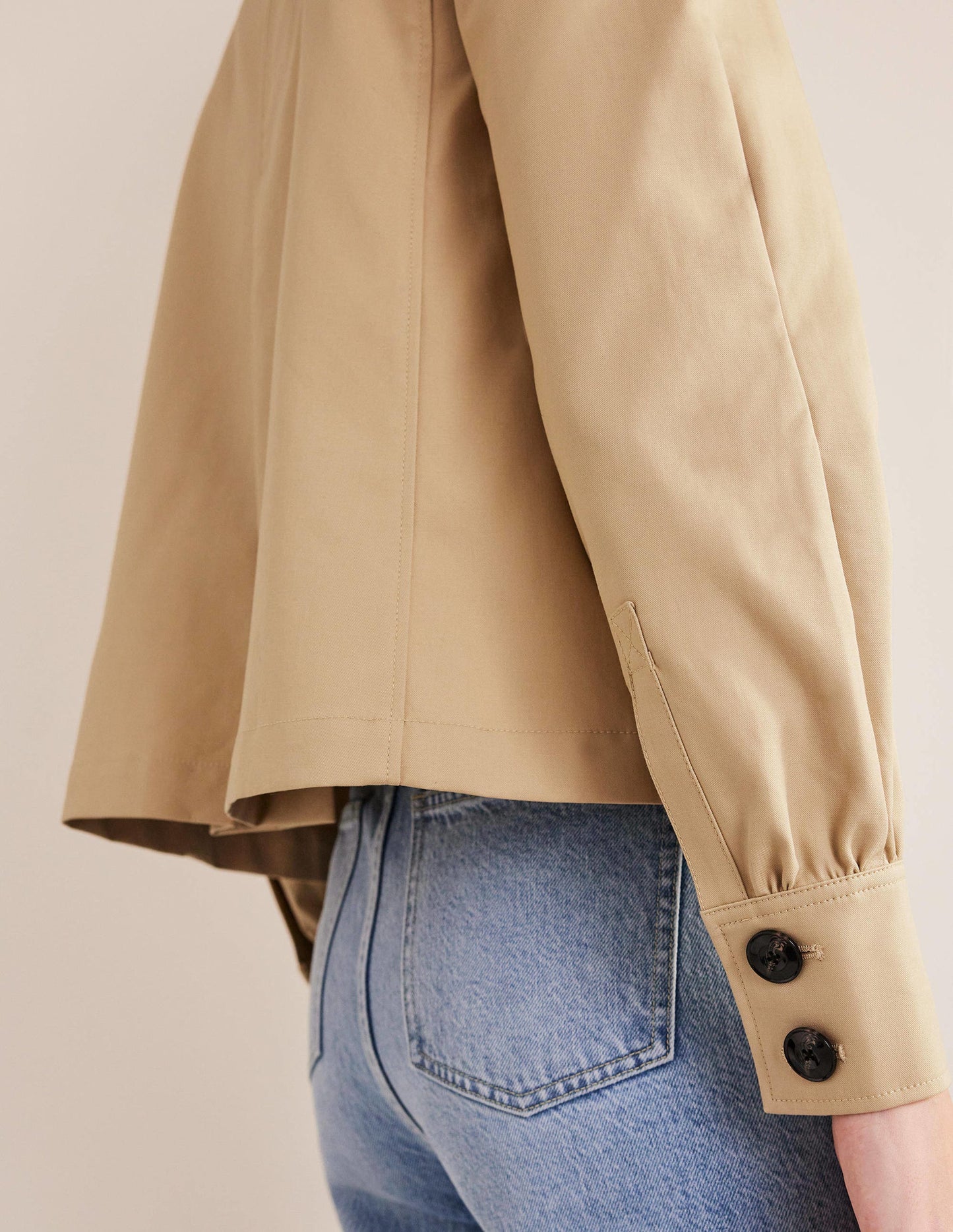 Cotton Trench Jacket-Stone