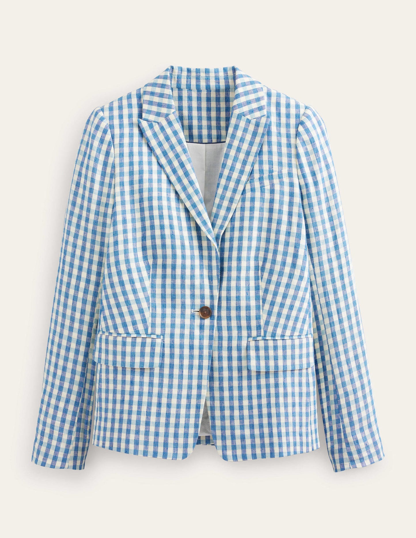 The Cambridge Linen Blazer-Blue and White Gingham