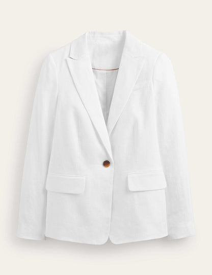 The Cambridge Linen Blazer-White-8