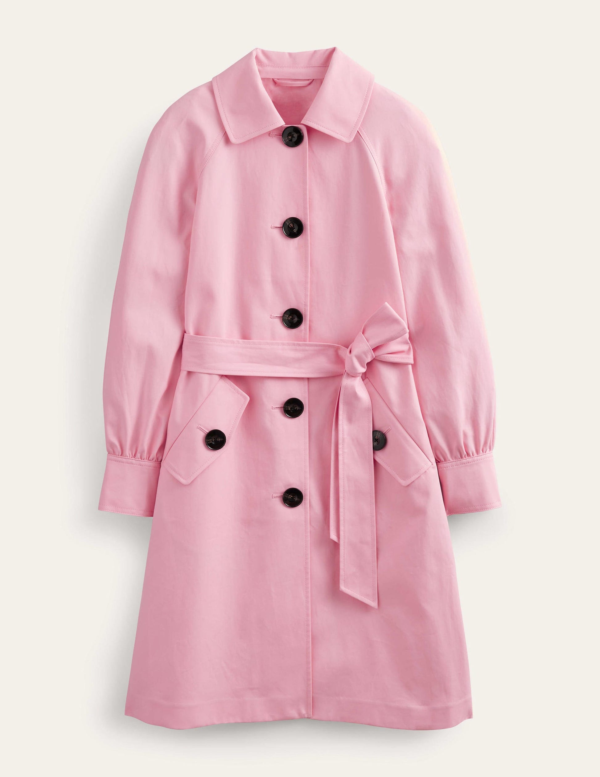 Belted Trench Coat-Pink-5