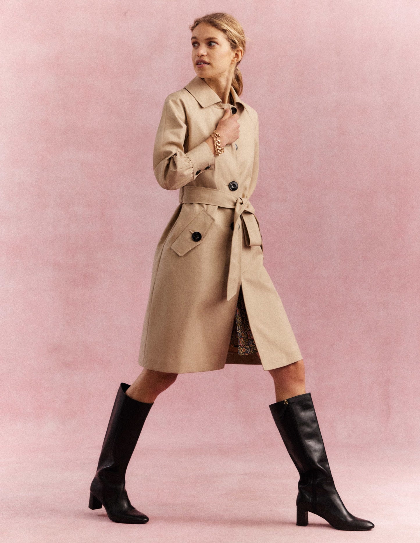 Belted Trench Coat-Rope