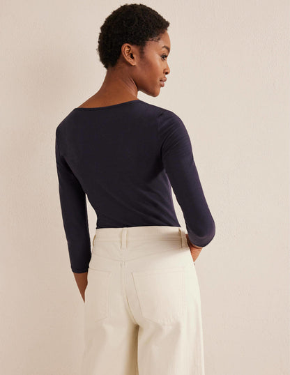 Double Layer Front Top-Navy-3
