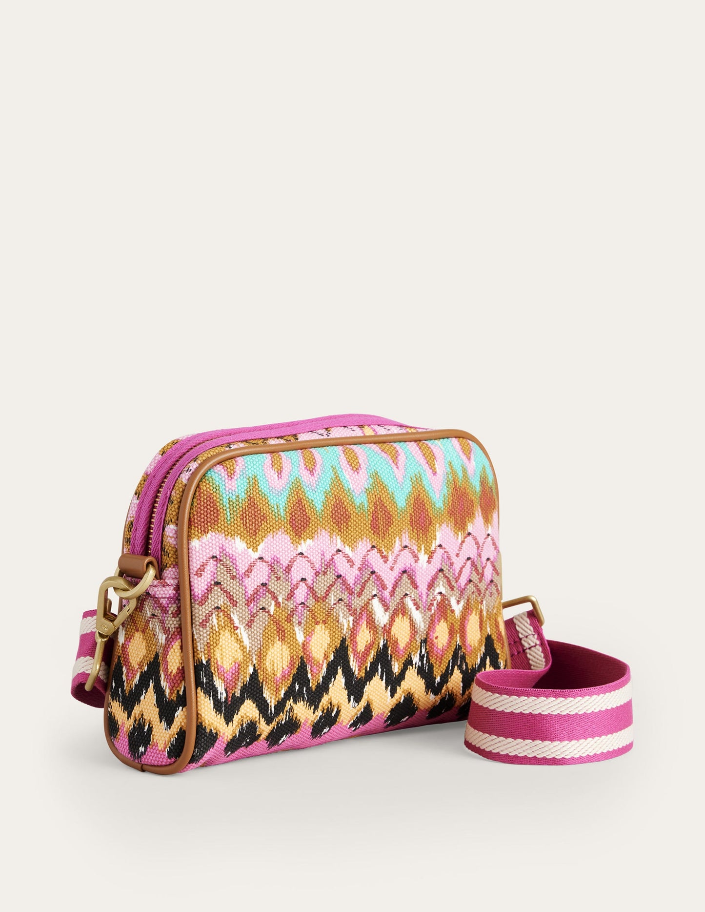 Canvas Cross-Body Bag-Multi, Ikat