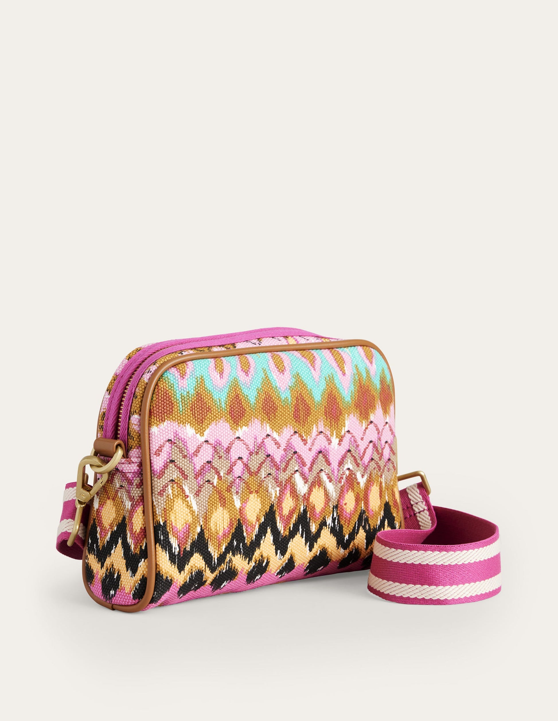 Canvas Cross-Body Bag-Multi, Ikat-2