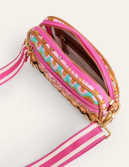 Canvas Cross-Body Bag-Multi, Ikat-3