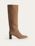 Erica Knee High Leather Boots-Golden Brown Cow Suede