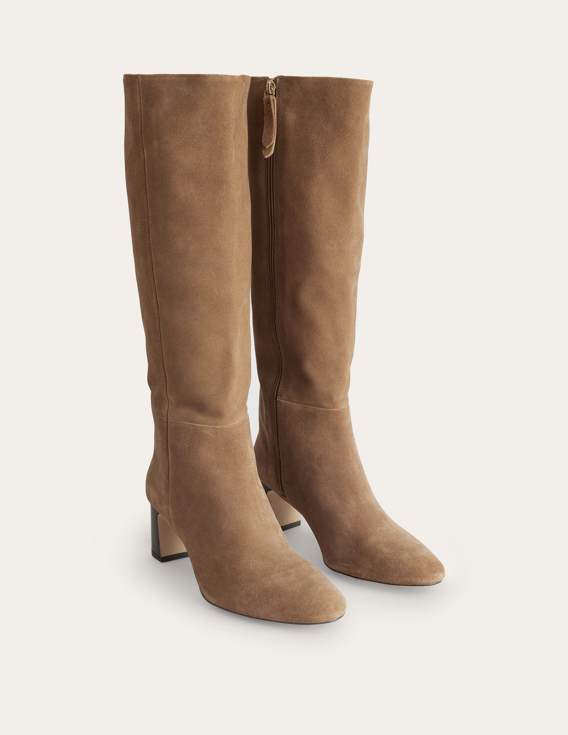 Erica Knee High Leather Boots-Golden Brown Cow Suede-2