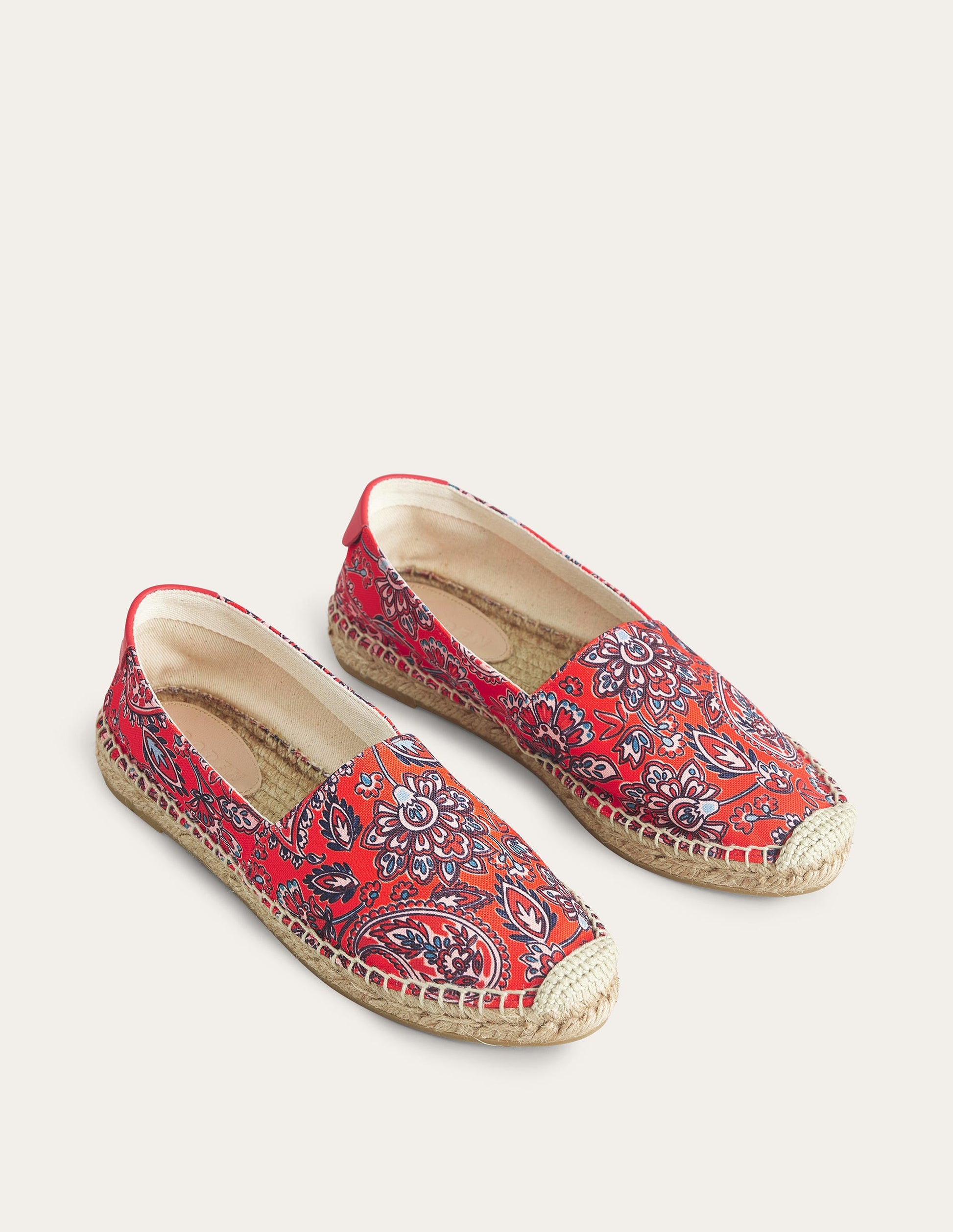 Classic Flat Espadrilles-High Risk Red, Paisley Terrace-2