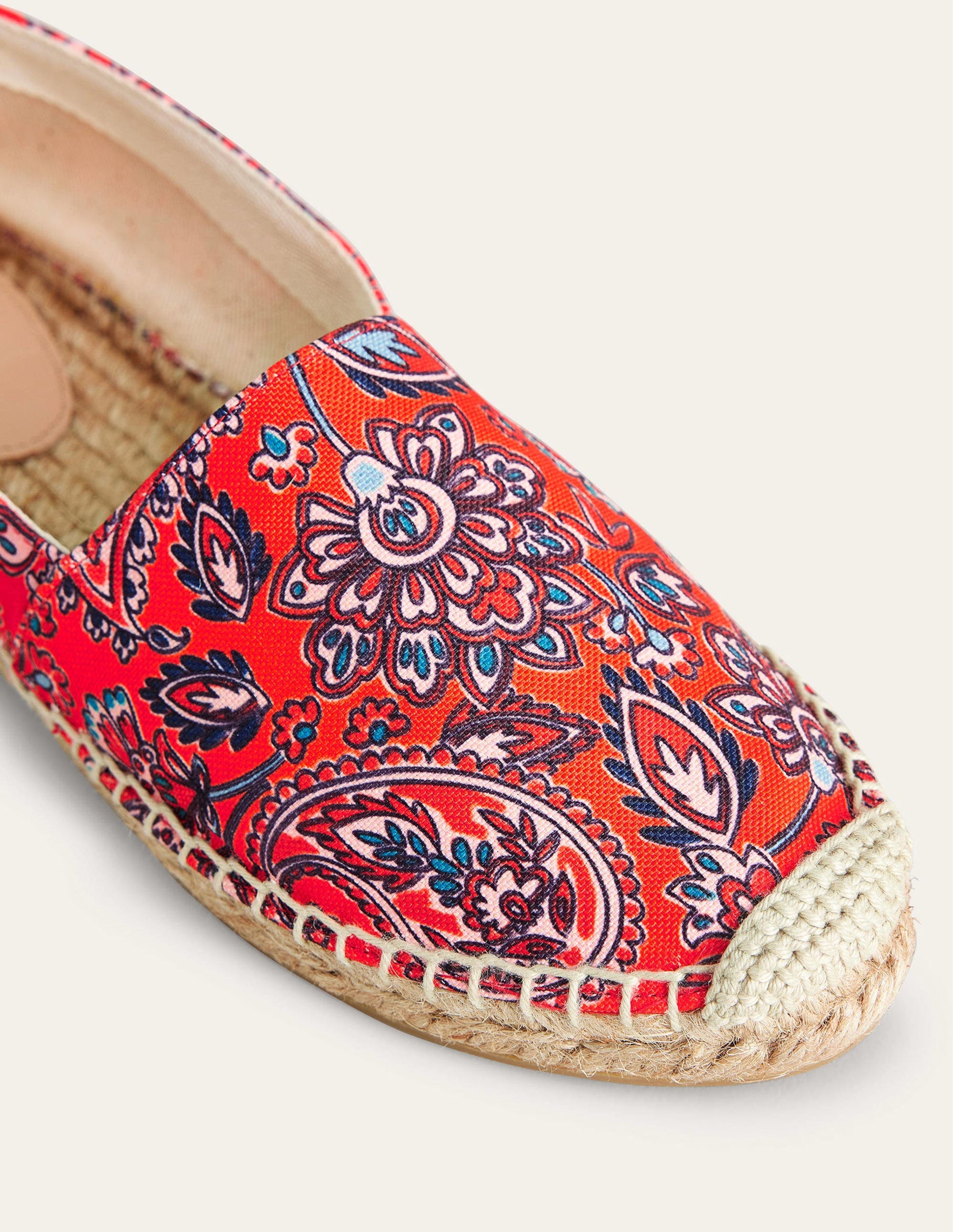 Classic Flat Espadrilles-High Risk Red, Paisley Terrace-3