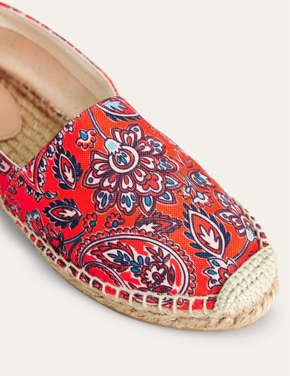 Classic Flat Espadrilles-High Risk Red, Paisley Terrace-3