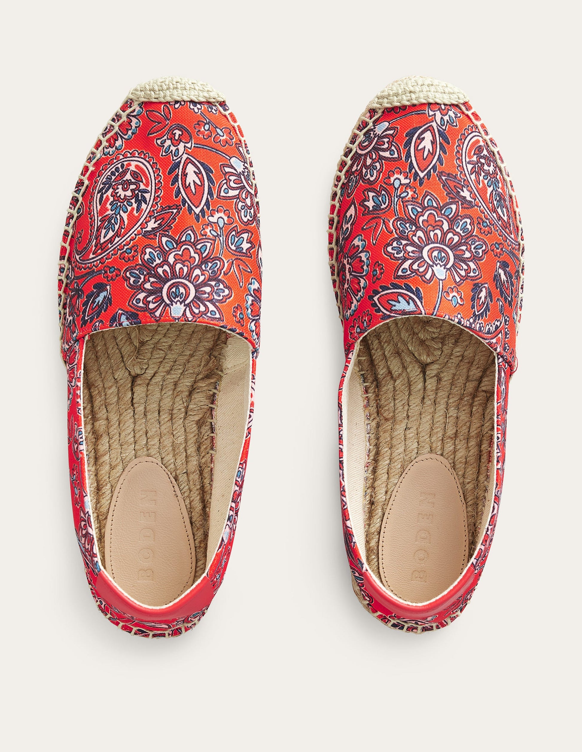 Classic Flat Espadrilles-High Risk Red, Paisley Terrace-4