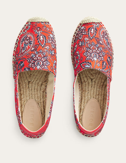 Classic Flat Espadrilles-High Risk Red, Paisley Terrace-4