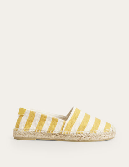 Classic Flat Espadrilles-Ochre Canvas Stripe-1